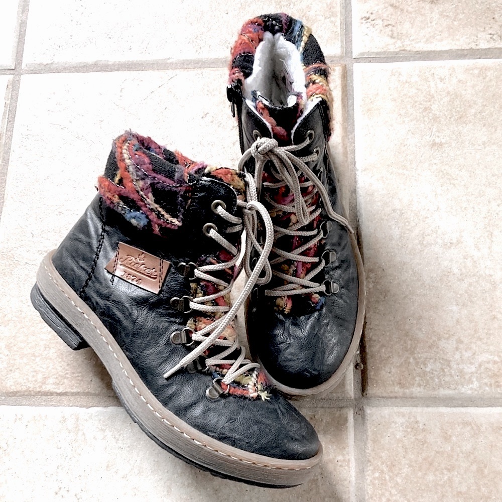Rieker Boots Felicitas 43 Ankle Boot Black/Nuss/Multi 37 Size 6.5 - Picture 2 of 8